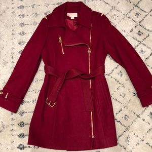 Michael Kors red pea coat